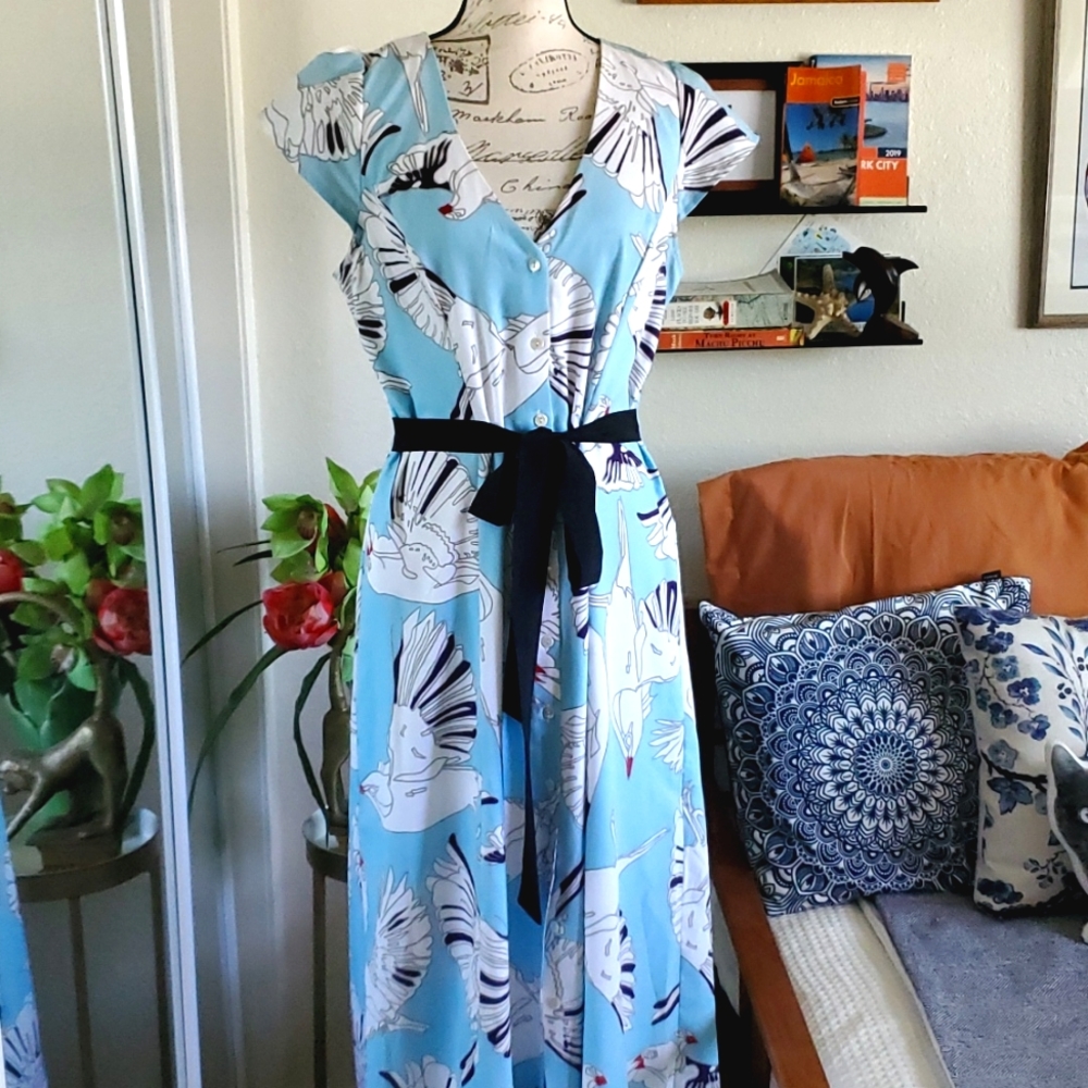 Unique Bird Print Maxi